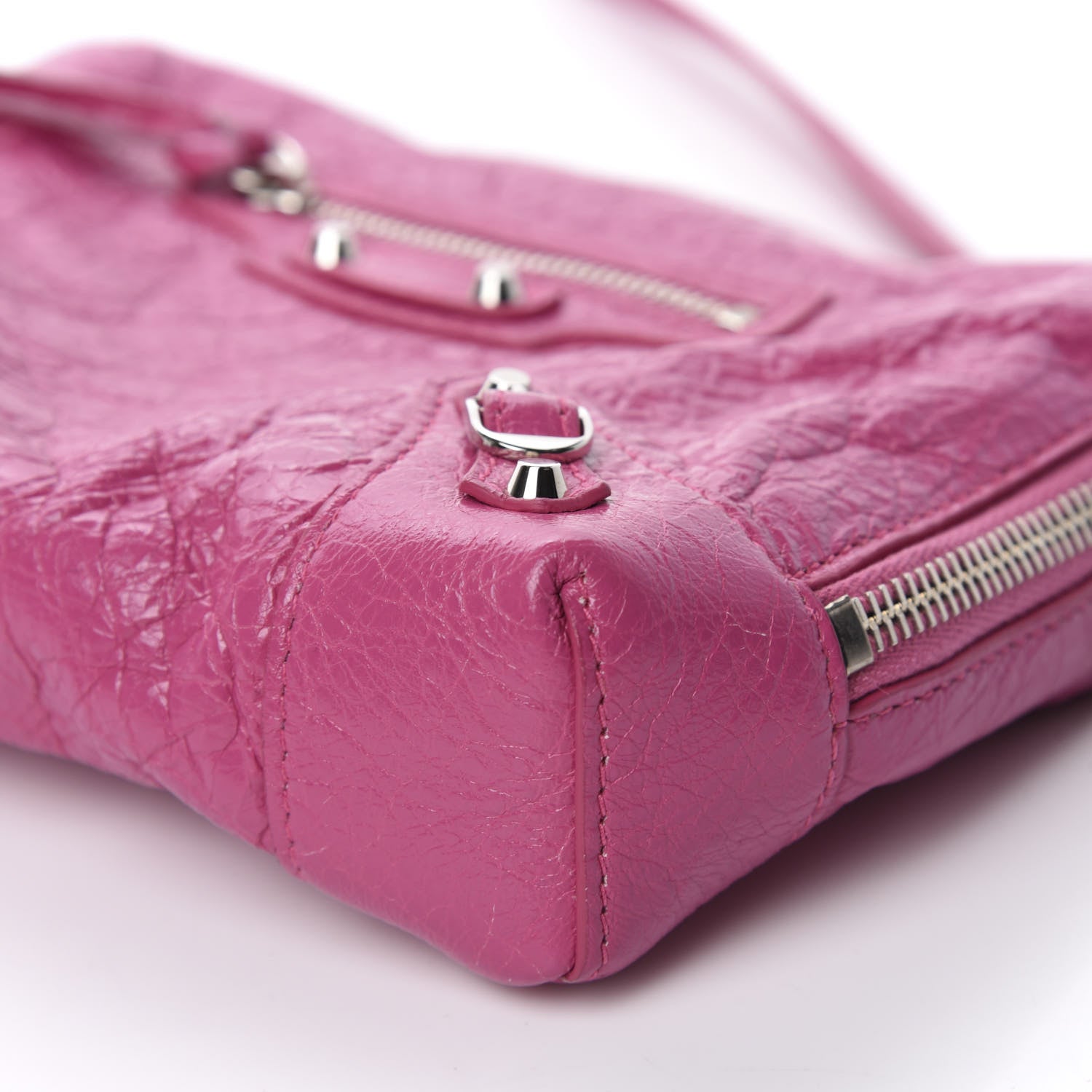 Balenciaga Agneau Arena Classic Silver Hardware XS Reporter Crossbody Rose Flamingo 7 of 10