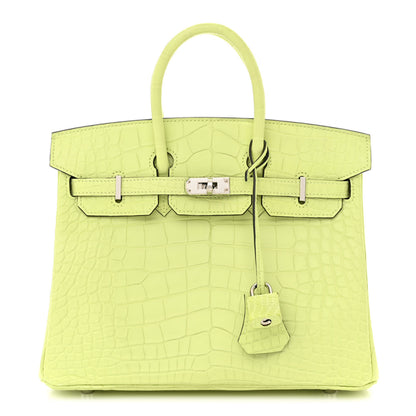 Hermes Matte Alligator Birkin 25 Jaune Bourgeon 1 of 11