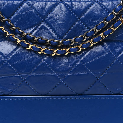 Chanel Aged Smooth Calfskin Quilted Medium Gabrielle Logo Hobo Blue 8 of 10