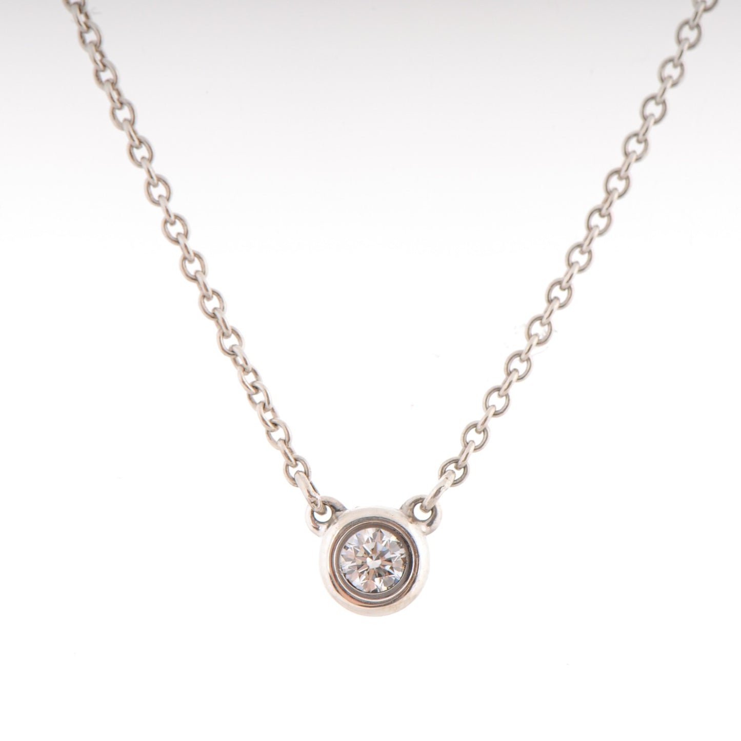 Sterling Silver Diamond .07ct Elsa Peretti Diamonds by the Yard Pendant Necklace
