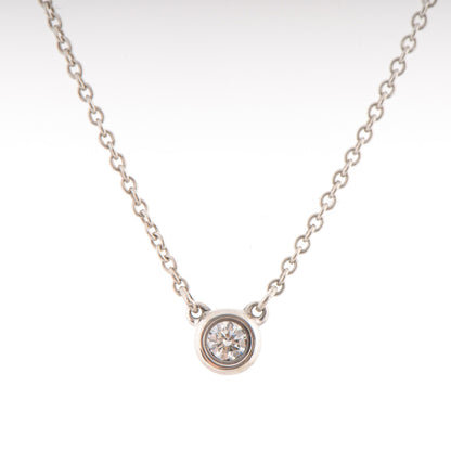Tiffany Sterling Silver Diamond .07ct Elsa Peretti Diamonds by the Yard Pendant Necklace 3 of 6