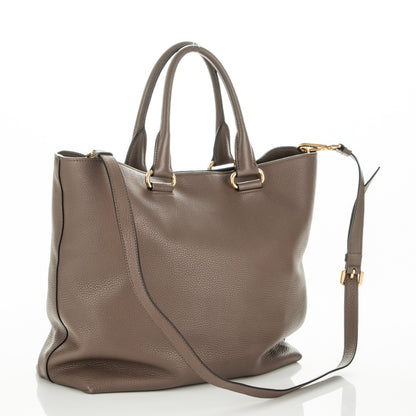 Prada Vitello Daino Shopping Tote Bambu 3 of 8