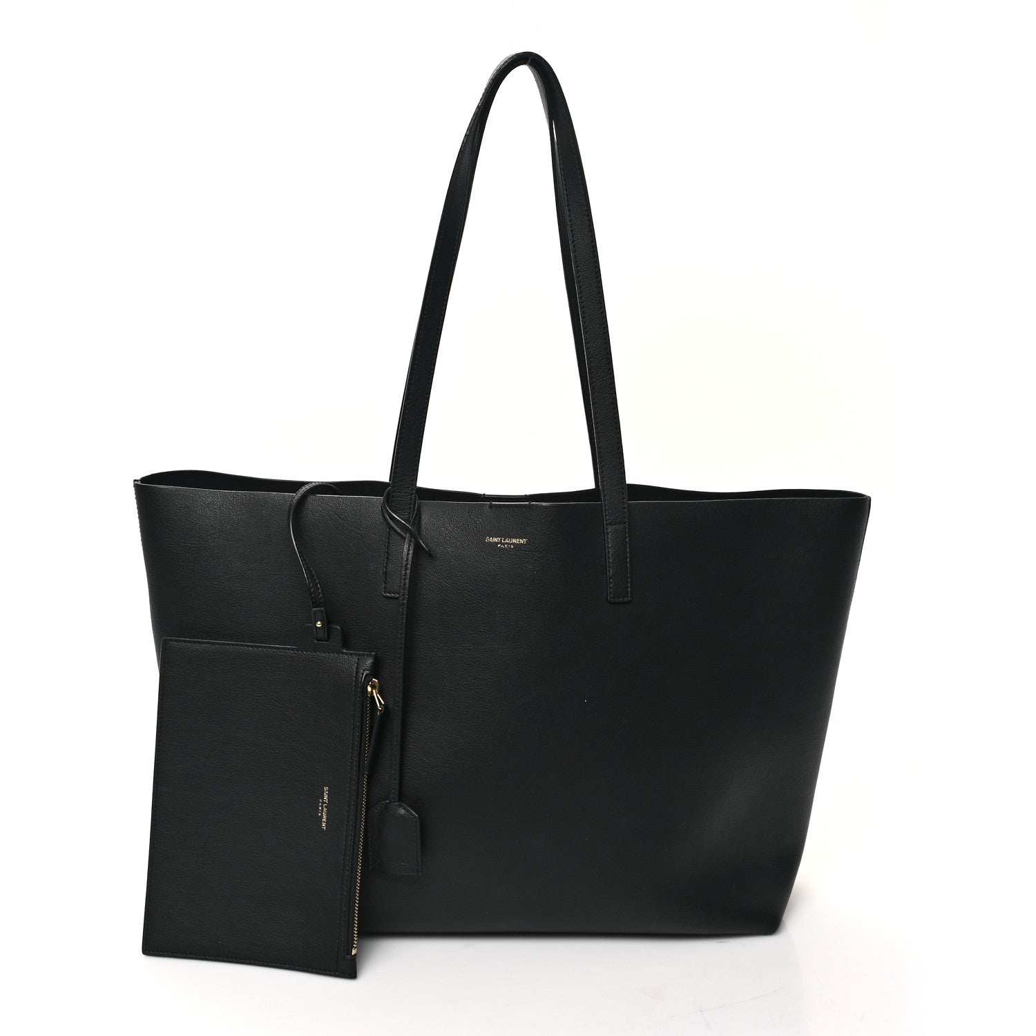 Saint Laurent Calfskin Large Shopping Tote Black 3 of 12