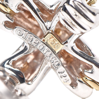 Tiffany Sterling Silver 18K Yellow Gold Signature X Clip On Earrings 4 of 4