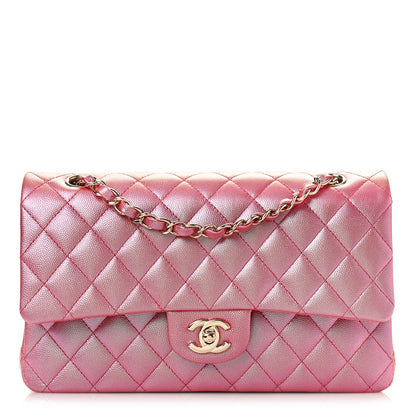 Chanel Iridescent Caviar Quilted Medium Double Flap Pink 1 of 10