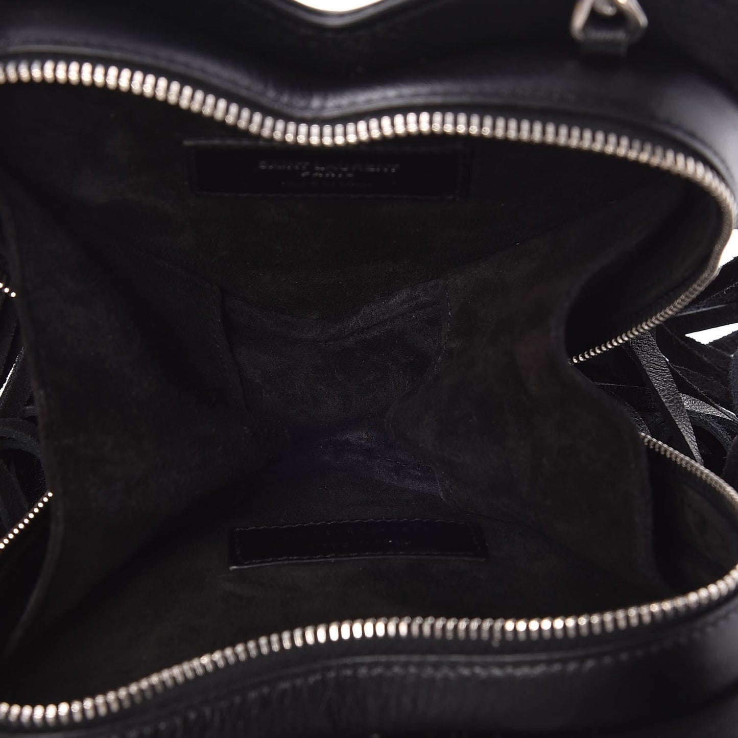 Calfskin Fringe Small Monogram Love Shoulder Bag Black