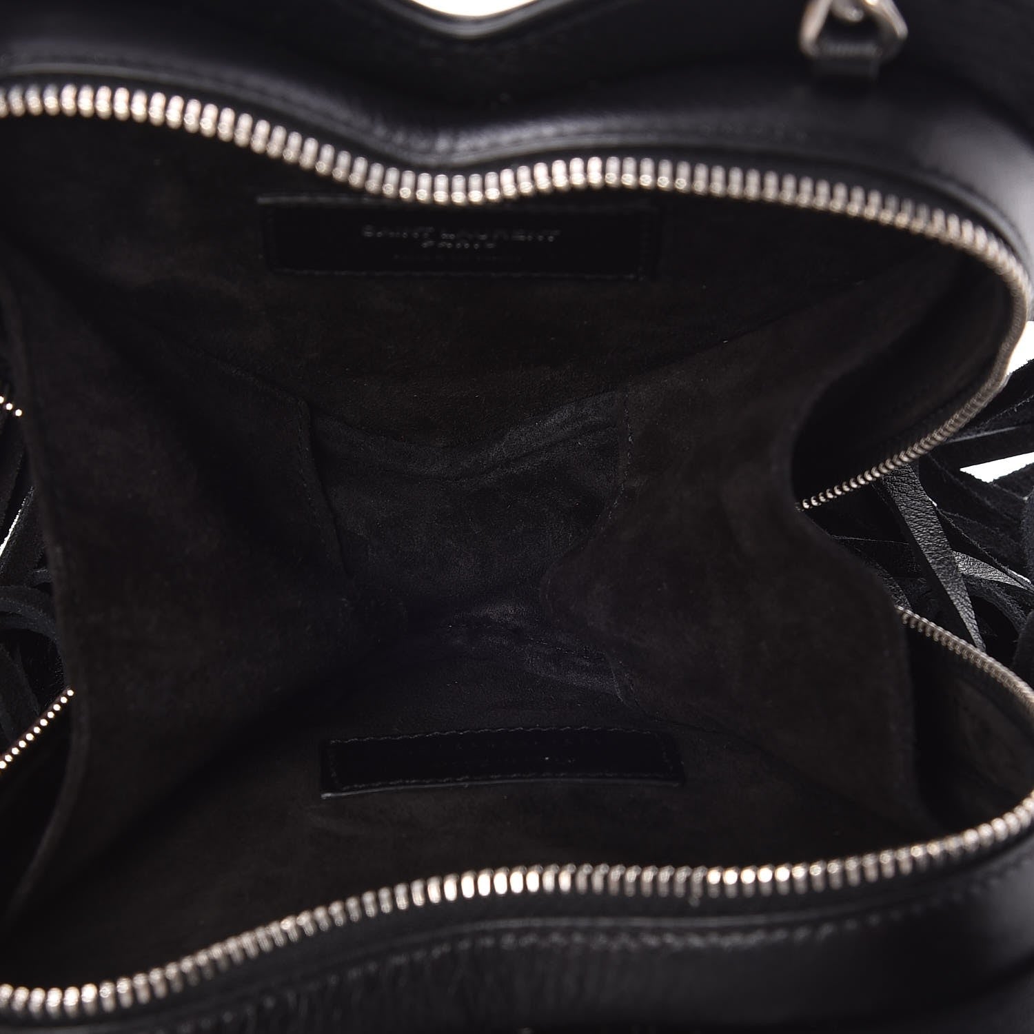 Saint Laurent Calfskin Fringe Small Monogram Love Shoulder Bag Black 5 of 7