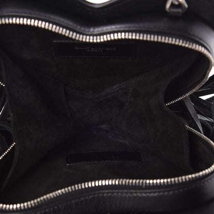 Saint Laurent Calfskin Fringe Small Monogram Love Shoulder Bag Black 5 of 7