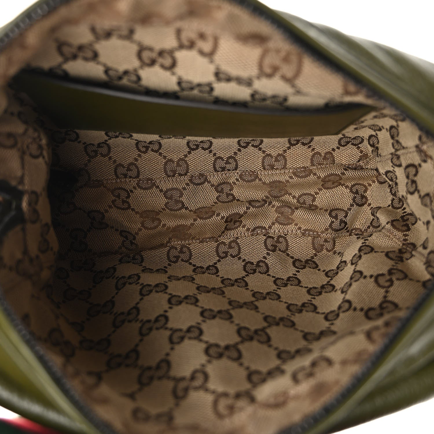 Gucci Piuma Lux Energy Web Monochrome Double G Crossbody Bag Military Wood 5 of 9