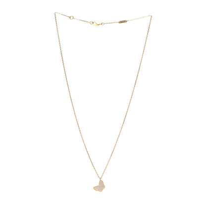 Van Cleef & Arpels 18K Yellow Gold Mother of Pearl Sweet Alhambra Butterfly Pendant Necklace 3 of 7