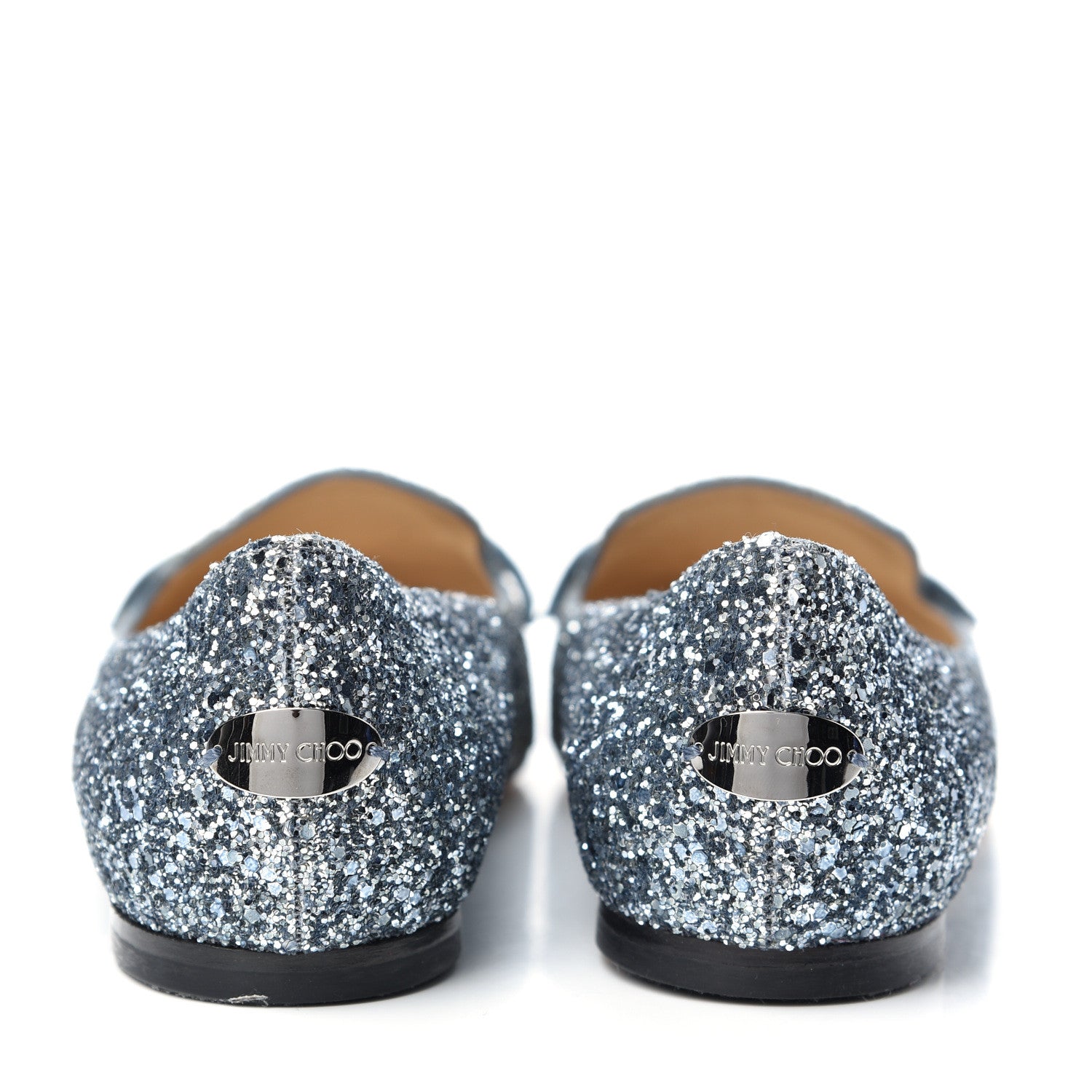 Jimmy Choo Glitter Degrade Fireball Gabie Flats 37.5 Silver Dusk Blue 7 of 10
