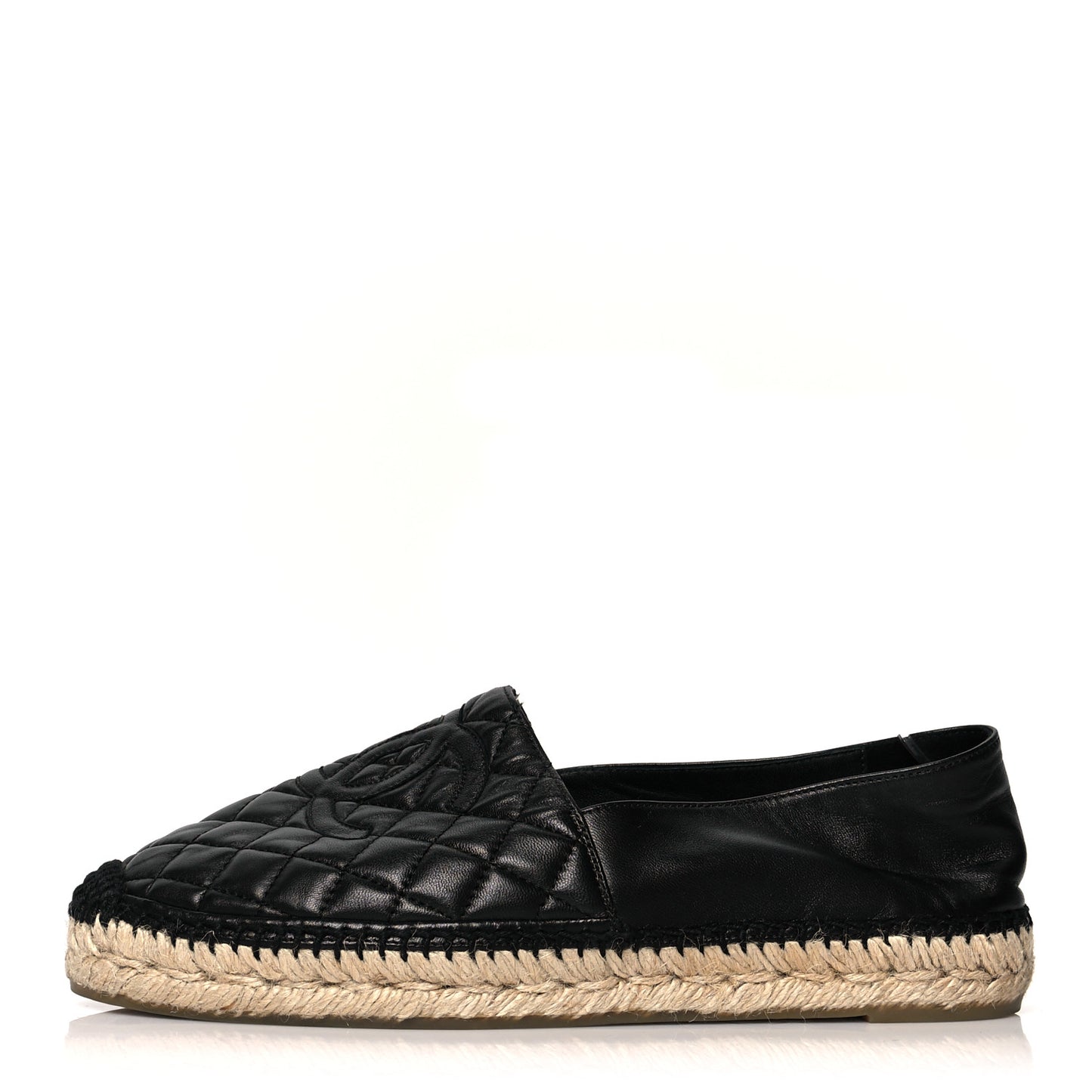 Lambskin Quilted CC Espadrilles 41 Black