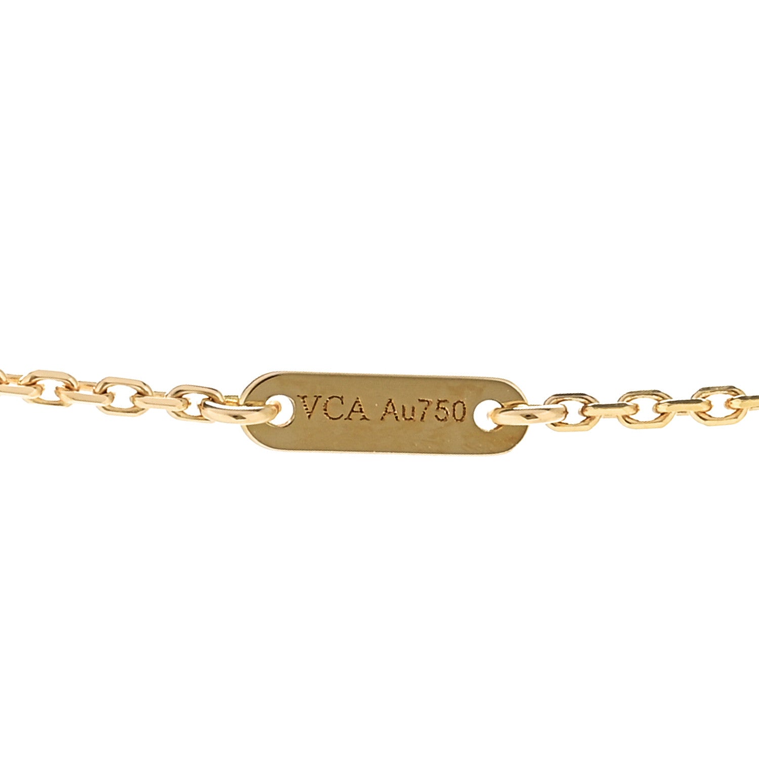 Van Cleef & Arpels 18K Yellow Gold Mother of Pearl Sweet Alhambra Pendant Necklace 6 of 7