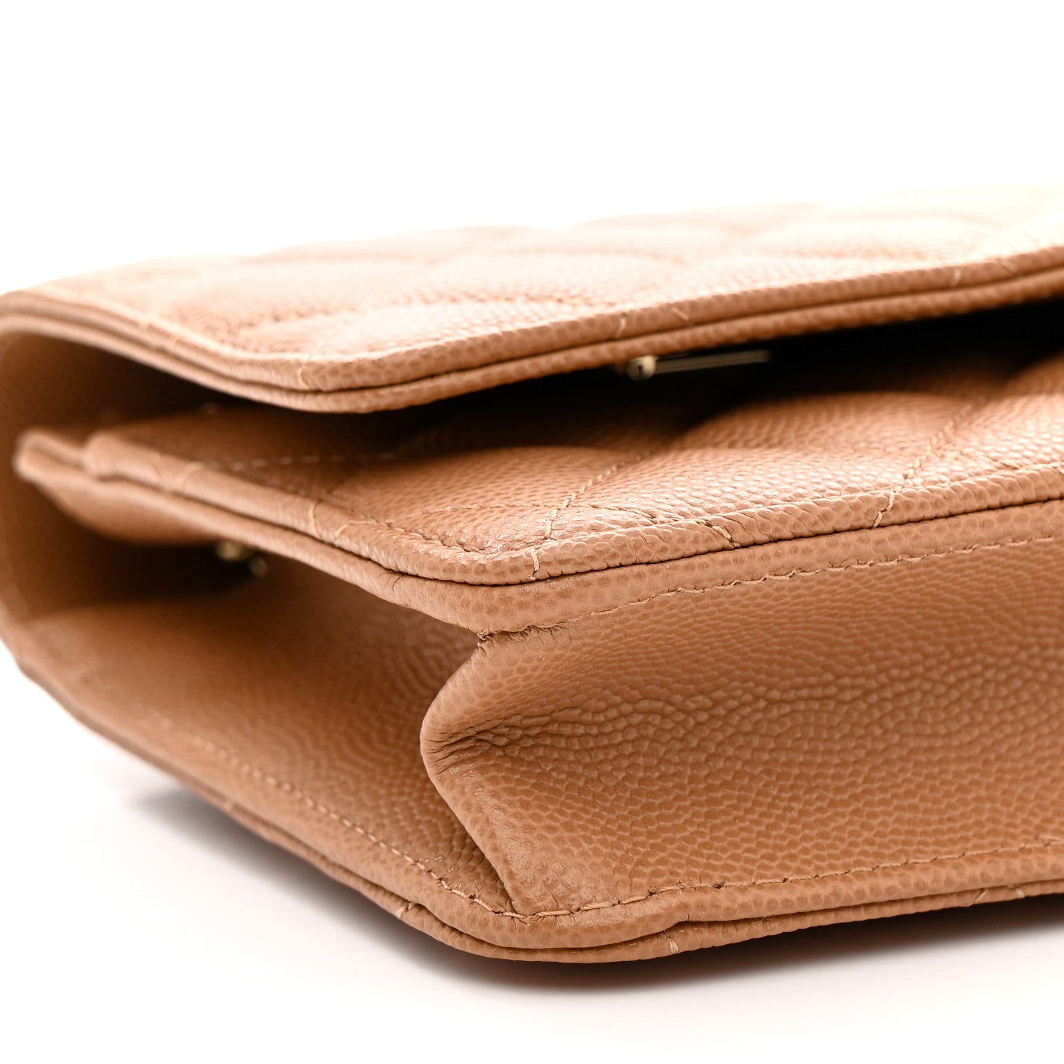 Chanel Caviar Quilted Wallet on Chain WOC Dark Beige 10 of 13