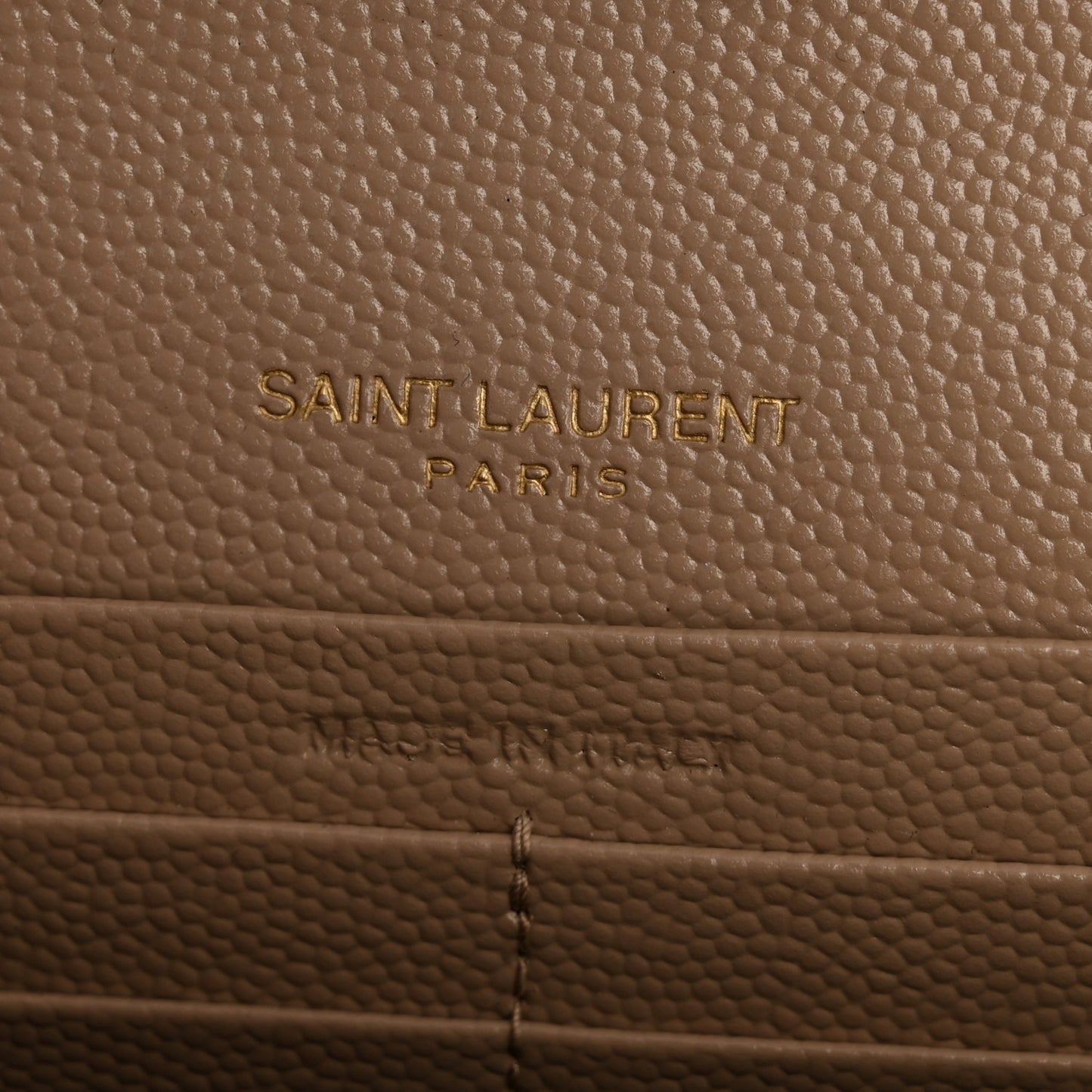 Grain De Poudre Matelasse Chevron Monogram Chain Wallet Dark Beige