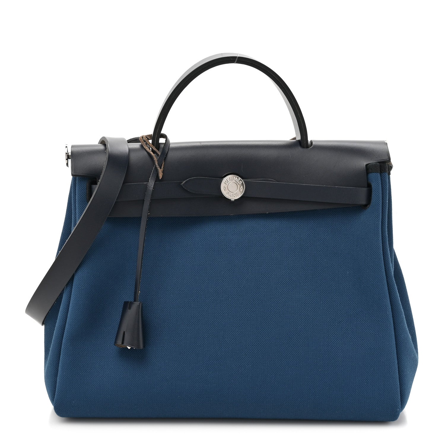 Hermes Toile Militaire Vache Hunter Herbag Zip Retourne 31 PM Black Blue De Malte 1 of 16