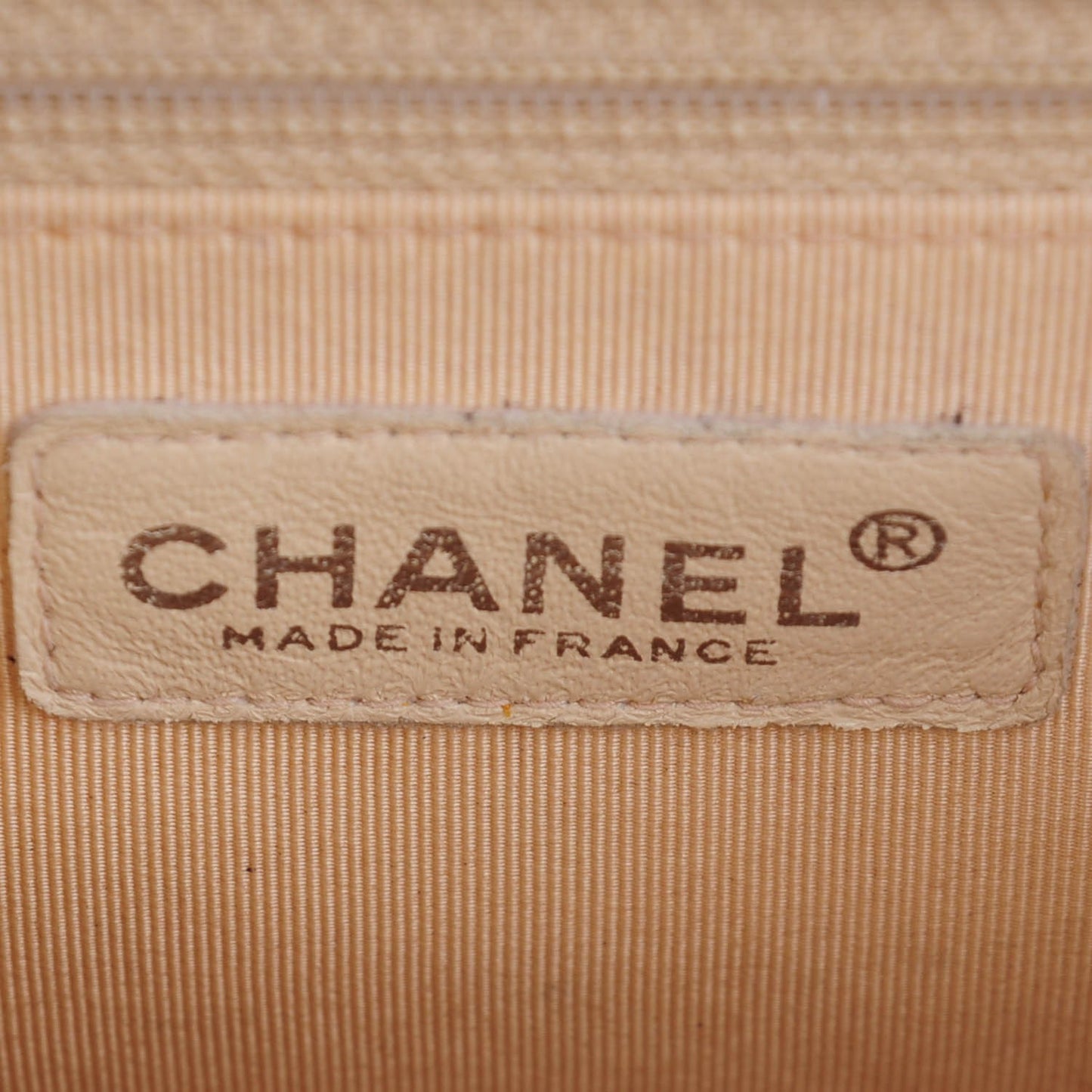 Lambskin Quilted CC Tote Beige Clair