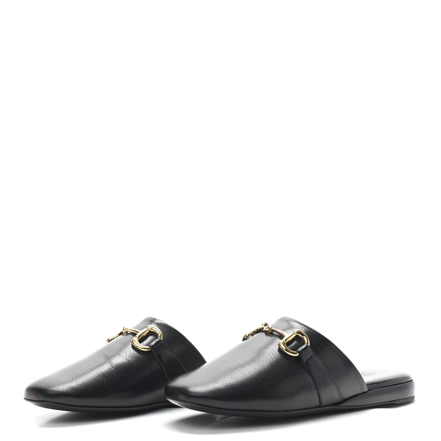 Gucci Goatskin Horsebit Pericle Slippers 38.5 Black 3 of 8