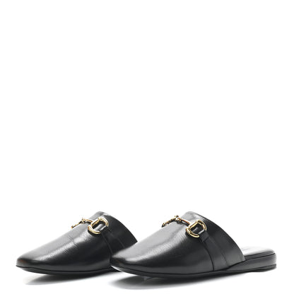 Gucci Goatskin Horsebit Pericle Slippers 38.5 Black 3 of 8