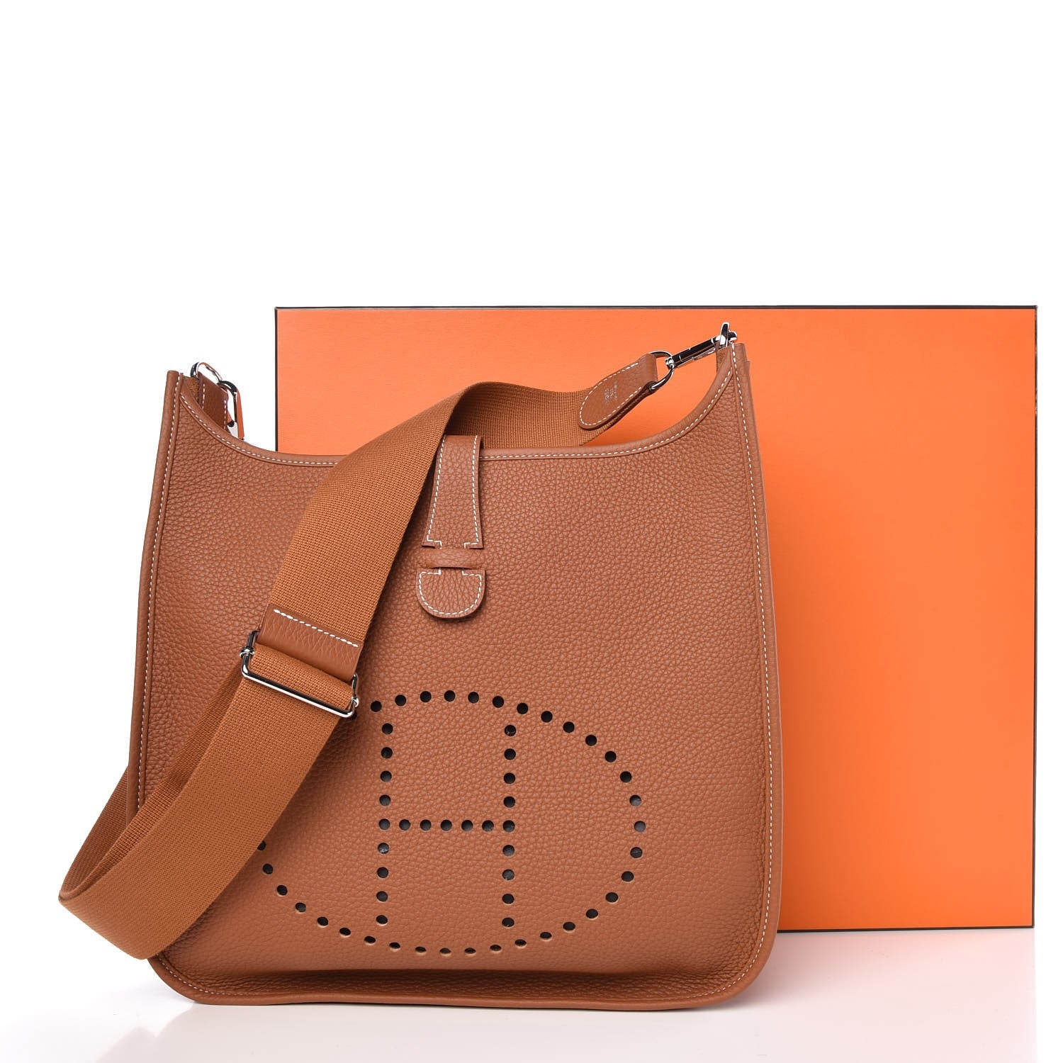 Hermes Taurillon Clemence Evelyne III GM Gold 8 of 8