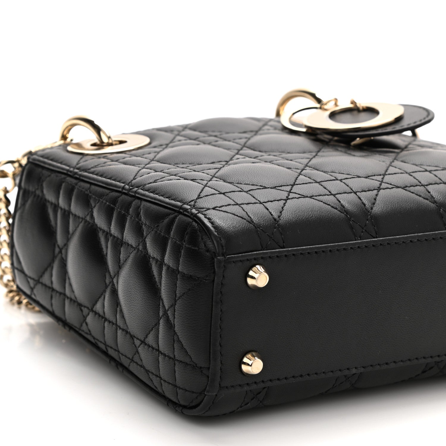 Christian Dior Lambskin Cannage Mini Lady Dior Black 9 of 11