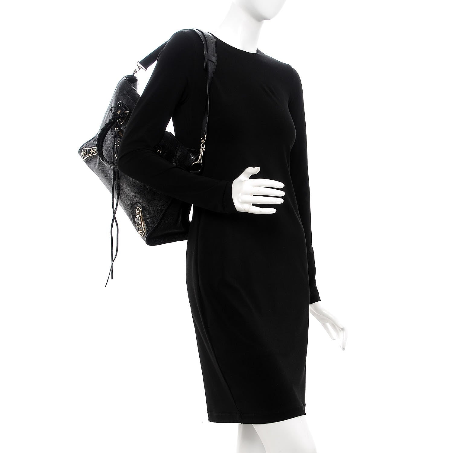 Balenciaga Chevre Gold Metallic Edge Hardware City Black 2 of 7