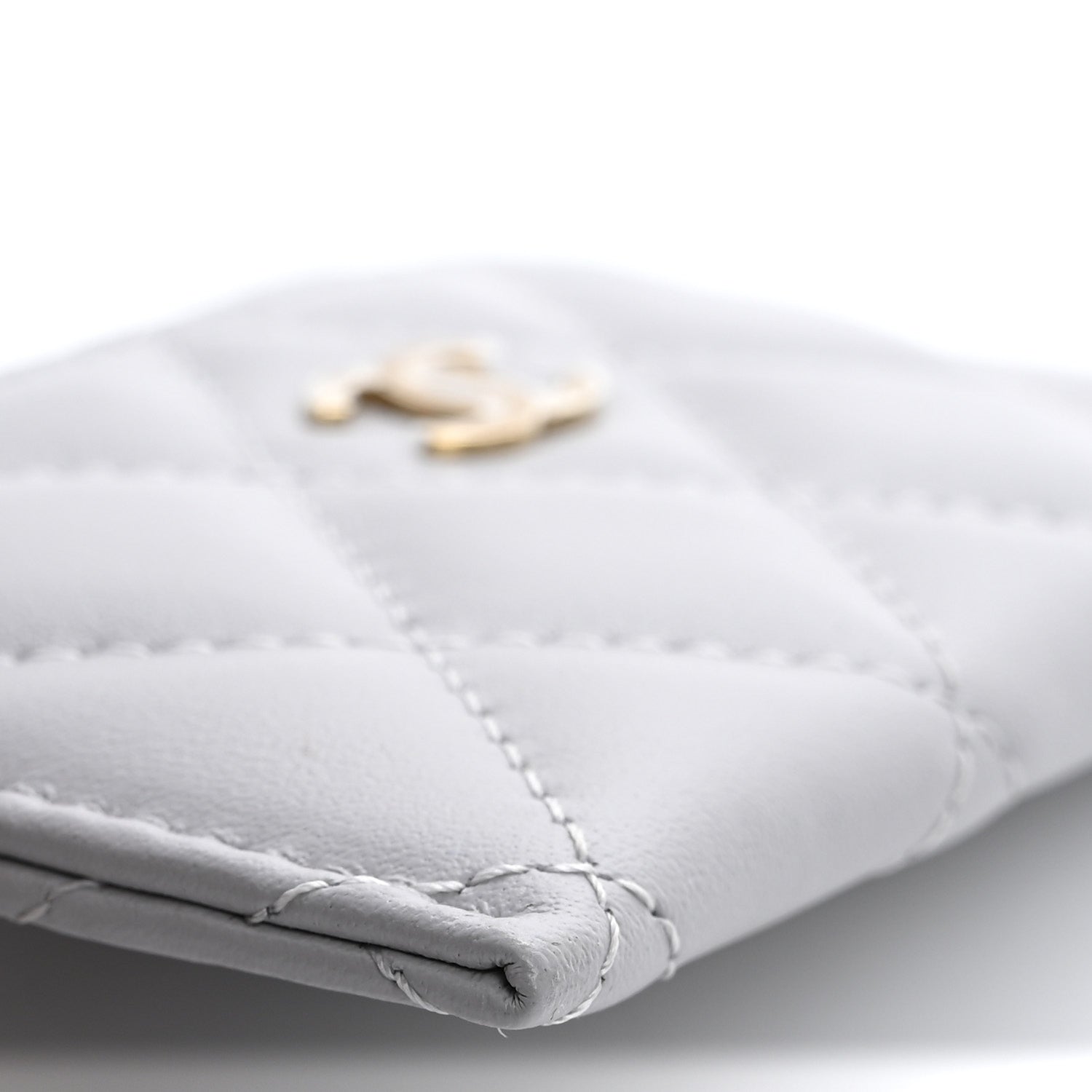Chanel Lambskin Quilted Card Holder Grey 10 of 11