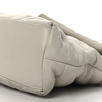 Saint Laurent Lambskin Quilted Medium Loulou Puffer Monogram Chain Satchel Crema Soft 9 of 10