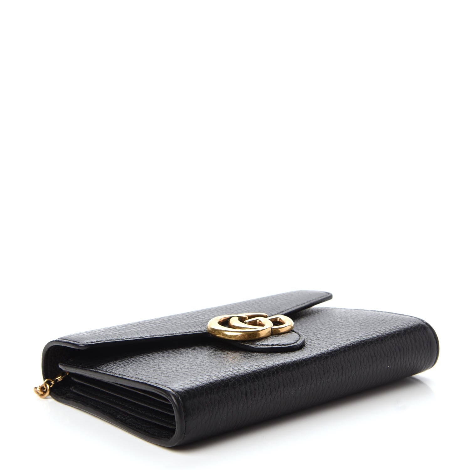 Gucci Calfskin GG Marmont Chain Wallet Black 4 of 10