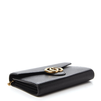 Gucci Calfskin GG Marmont Chain Wallet Black 4 of 10