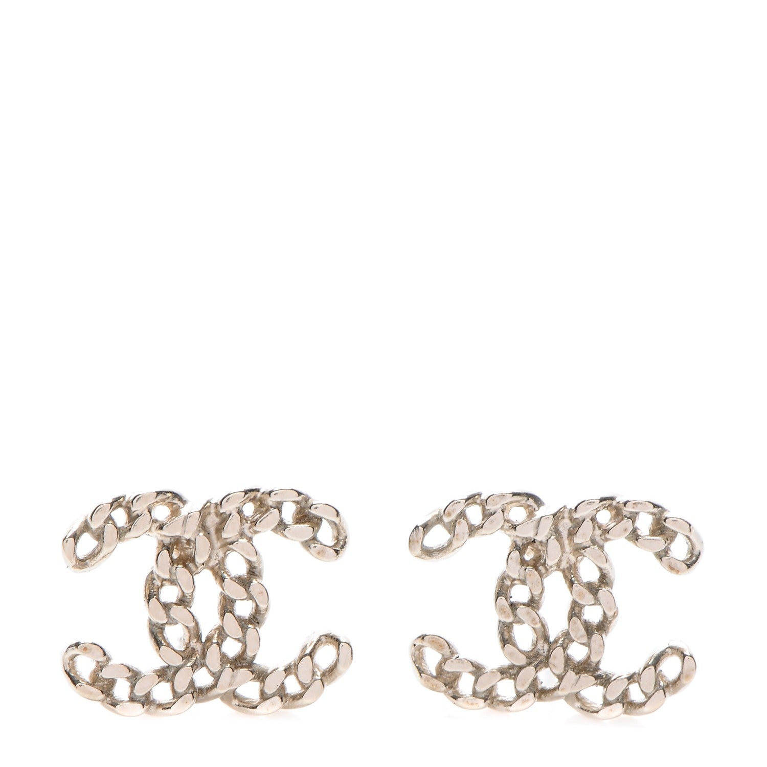 Chanel Metal Chain Link CC Earrings Gold 1 of 5