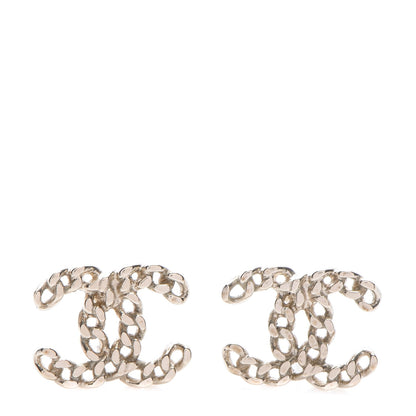Chanel Metal Chain Link CC Earrings Gold 1 of 5