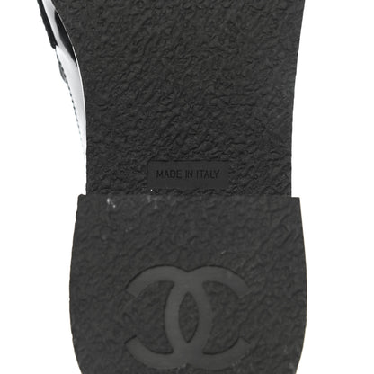 Chanel Patent Lambskin CC Chain Mocassin Loafers 38.5 Black 6 of 8