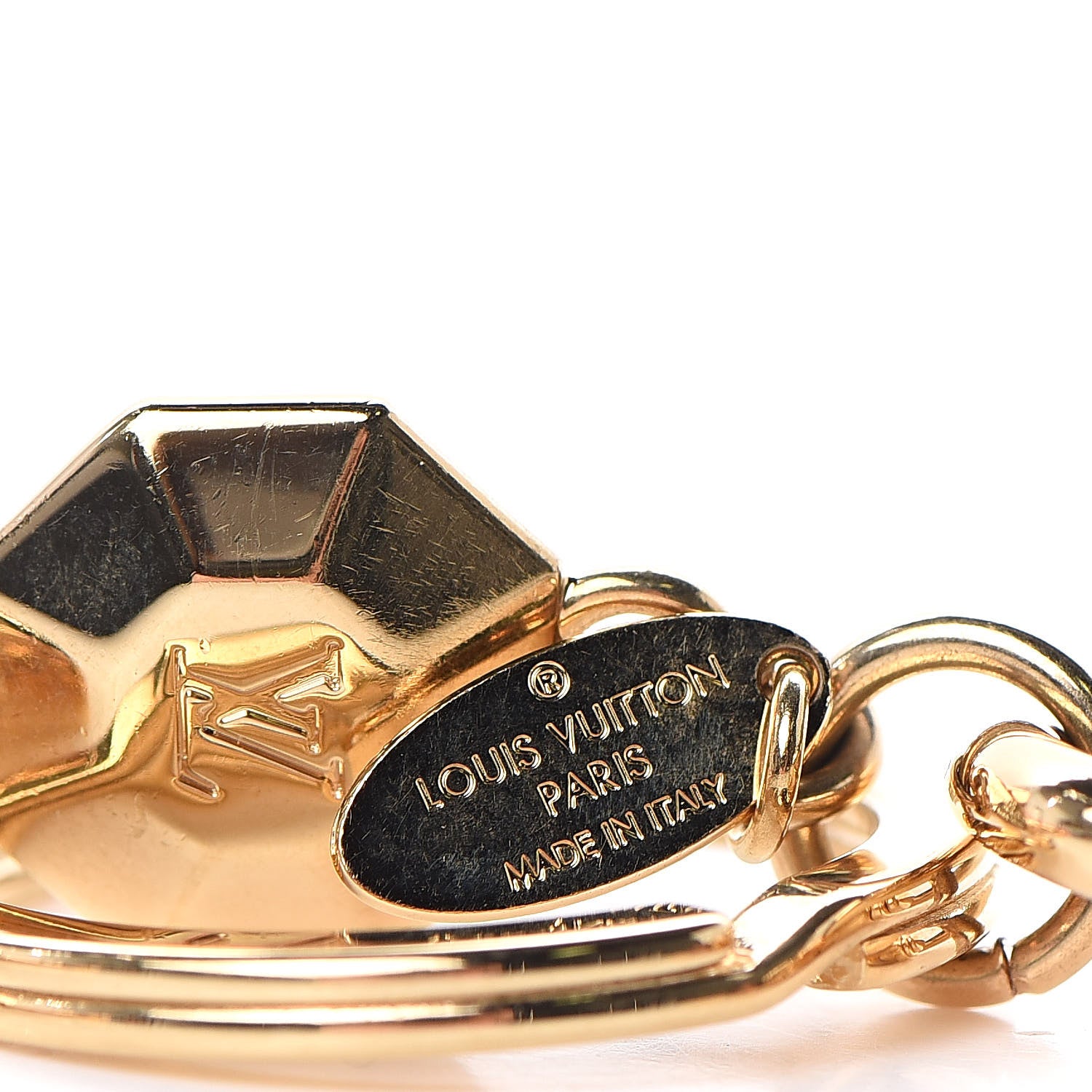 Louis Vuitton LV Facettes Bag Charm Key Holder Gold 3 of 4