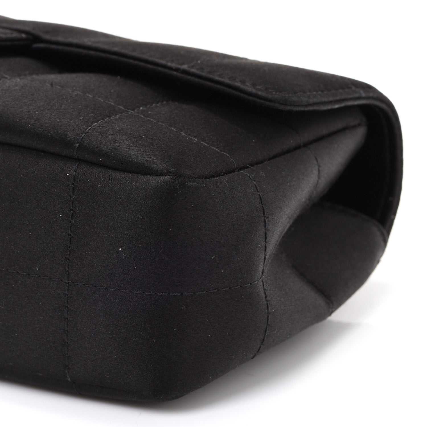 Chanel Satin Chocolate Bar Quilted Rectangular Mini Flap Black 10 of 11