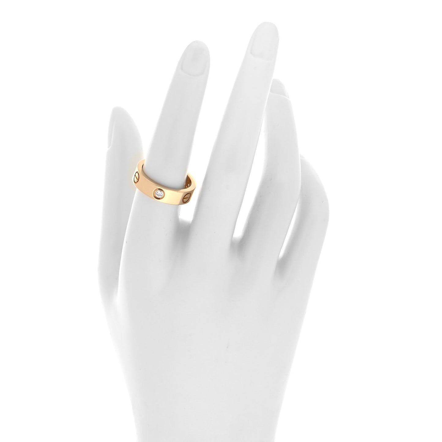 18K Yellow Gold 3 Diamond 5.5mm LOVE Ring 56 7.5