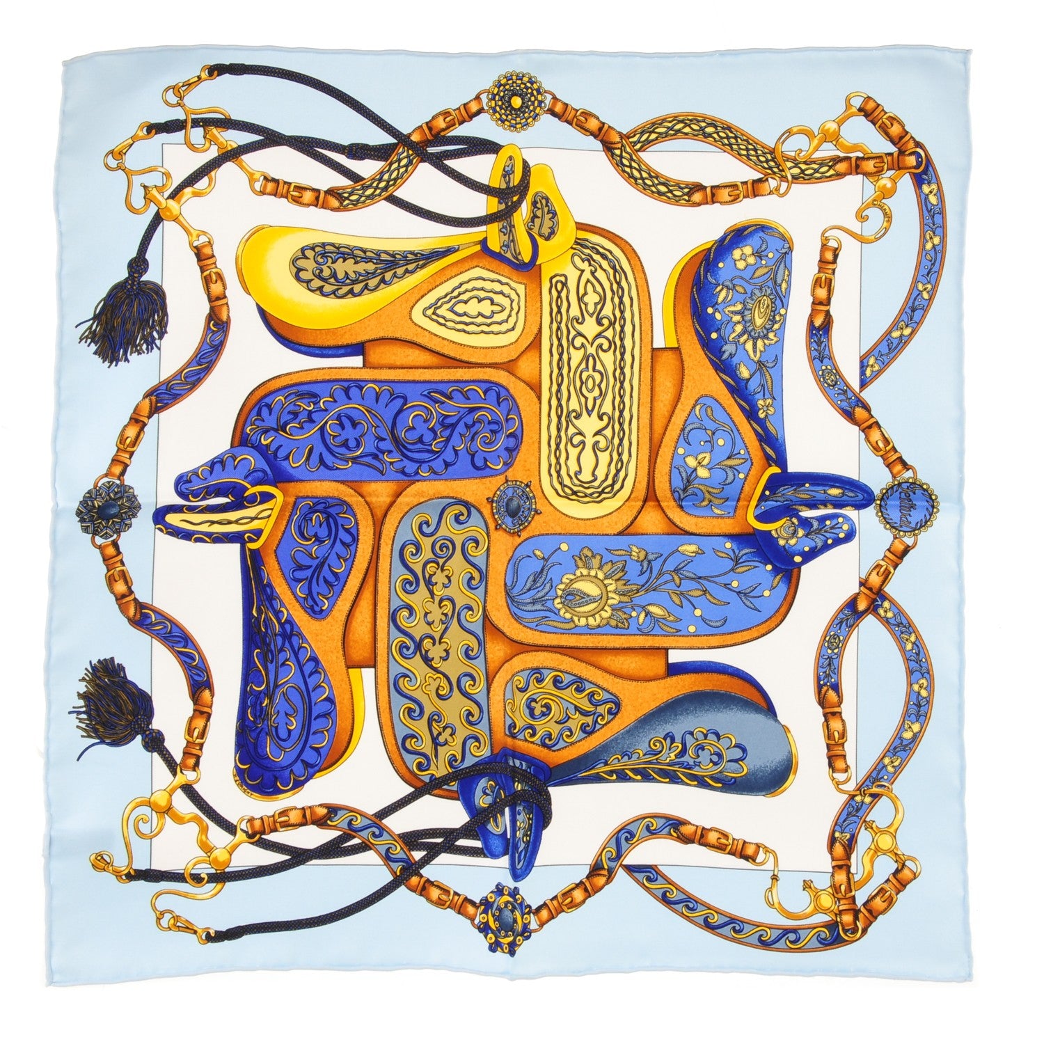 Hermes Silk Festival des Amazones Pocket Square 3 of 6