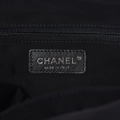 Chanel Aged Calfskin Chevron Large Soft Bowling Bag Black 9 of 10