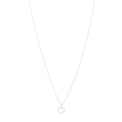 Tiffany Platinum Diamond Heart Drop Pendant Necklace 1 of 4