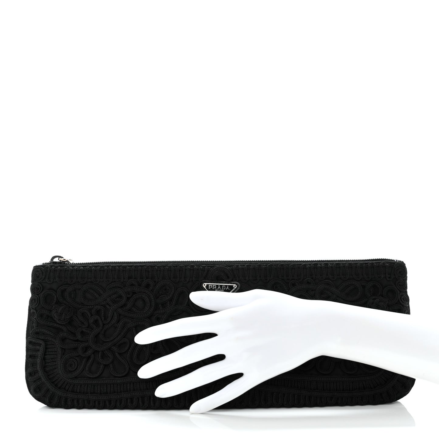 Passamaneria Embroidered Clutch Black