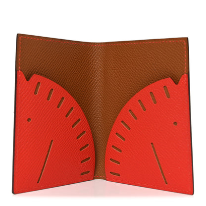 Hermes Epsom Doado Card Holder Capucine Gold 5 of 8