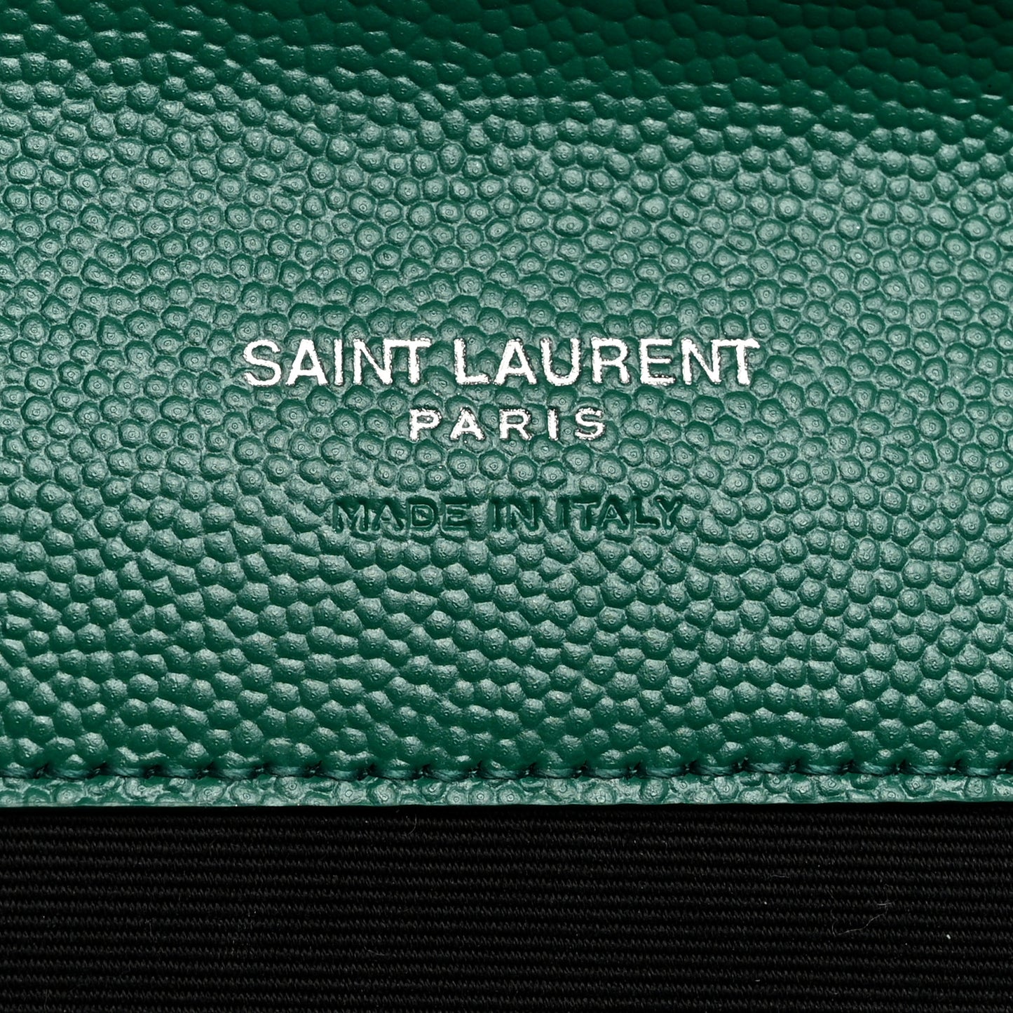 Grain De Poudre Textured Mixed Matelasse Triquilt Monogram Clutch Green Field
