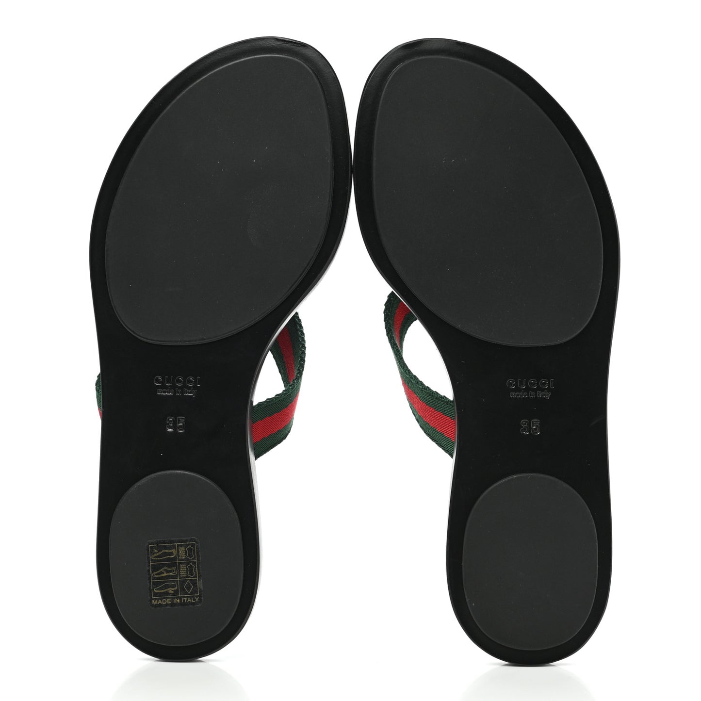 Nylon Guccissima Web Womens Thong Sandals 35 Green Red Black