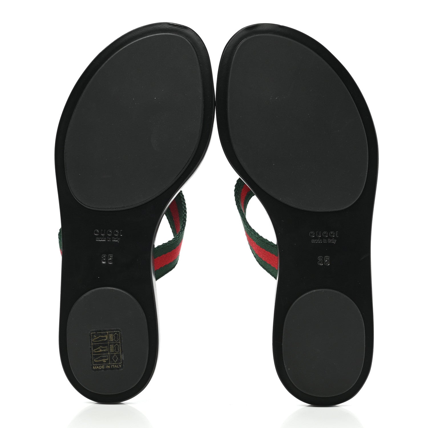 Gucci Nylon Guccissima Web Womens Thong Sandals 35 Green Red Black 5 of 8