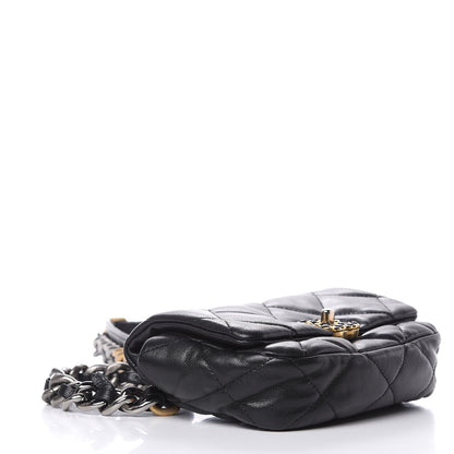 Chanel Lambskin Quilted Chanel 19 Waist Bag Black 4 of 12