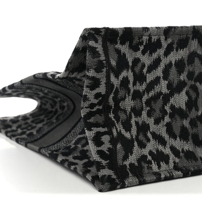 Christian Dior Canvas Mizza Embroidered Large Leopard Book Tote Grey 9 of 10