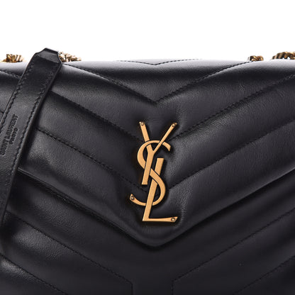 Saint Laurent Calfskin Y Quilted Monogram Small Loulou Chain Satchel Black 11 of 14