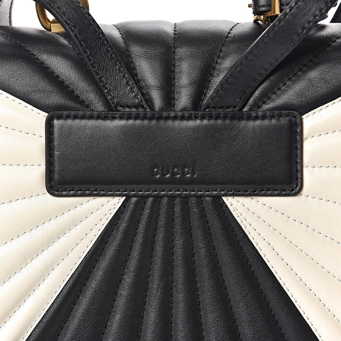 Calfskin Bamboo Trapuntata Queen Margaret Backpack Mystic White Black