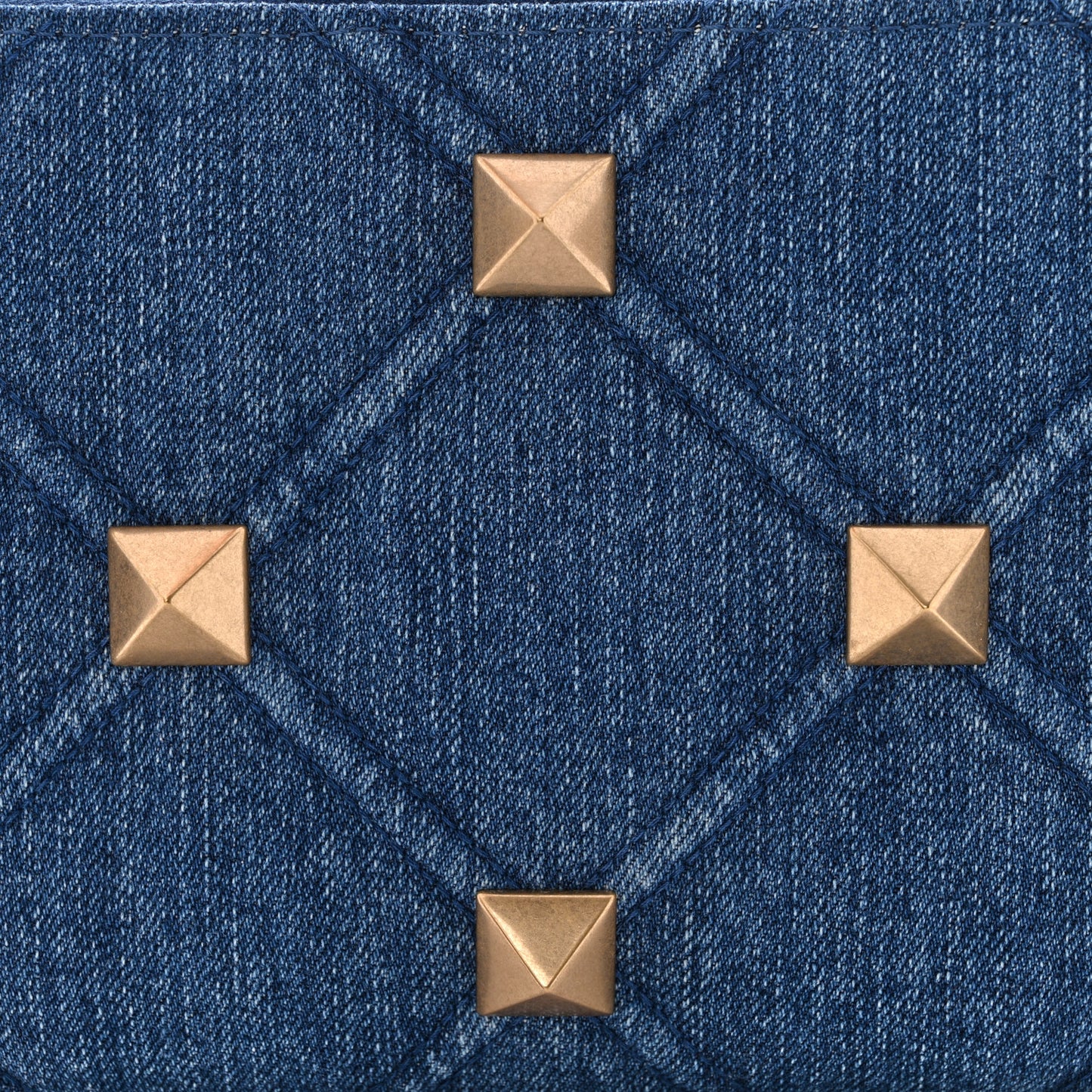 Denim Roman Stud Zip Pouch Denim