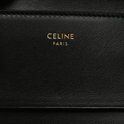Celine Calfskin Compact Triomphe Wallet With Coin Purse Black 7 of 9